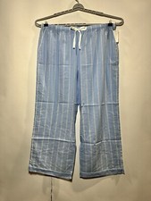 Women's Plus Size Striped Simply Cool Pajama Pants - Stars Above Blue 2X picture