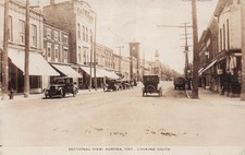 RPPC Aurora Ontario Main Street Downtown 1920s Dodge Brothers Photo Postcard K32 picture