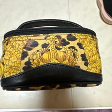 Versace Leopard Pattern Crown Vanity Pouch with Handle Used picture