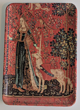 Lady Unicorn Tapestry Trinket Tray Italian Decorative Crafts Italy Medieval Art picture