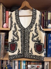 Vintage Traditional Romanian Folk Peasant's Vest SZ.M Embroidered Wool picture