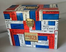 Vtg Mod Porta-File Metal Ballonoff Storage Box Rare Pattern Mondrian  picture
