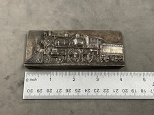 VINTAGE H WINOGRAD 999 SILVER REPOUSSE B&H TRAIN LOCOMOTIVE PAPERWEIGHT picture
