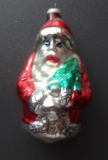 Antq 1946 West Germany Ugly SANTA Father Christmas Glass Ornament Early Post War picture