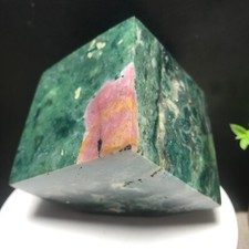 680g Natural Ocean Jasper Crystal Cube Polished Standup Display Stone 03 picture