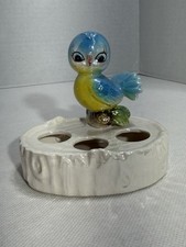 Vintage Lefton Norcrest Bluebird Lipstick Holder With Original Sticker picture