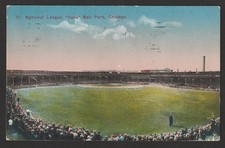 RARE 1914 PRE-LINEN POSTCARD – CHICAGO’S WEST SIDE GROUNDS – HOME OF THE CUBS picture