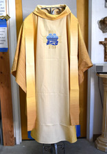 Lightly Used Gold Slabbinck Vestment with Stole, Made in Belgium (V765) picture