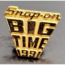 Snap-On Big Time 1991 Gold Lapel Pin - Tools - Racing - .75 Inch picture