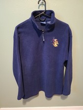 Vintage Disney Winnie-the-Pooh Tigger Embroidered Fall Leaves Fleece Pullover picture