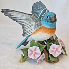 Lenox Lazuli Bunting Fine Porcelain Figurine Bird 2000 TINY CHIP ON WINGTIP picture