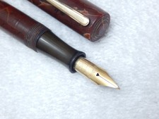 LOT# 108C. VINTAGE WATERMAN 'S #94 MAHOGANY FOUNTAIN PEN. FLEX NIB, F TO BB+ picture