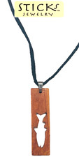 Sticks Jewelry Bone & Leather Columbian Native Amerindian Necklace Brown Trout picture