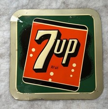 Vintage Original 1948 7-UP Embossed Metal Sign picture