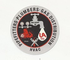 Retro  UA LOCAL 190 ANN Arbor Mi PIPEFITTERS PLUMBERS HVAC sticker picture