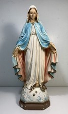 Beautiful Vintage Plaster Statue Of Mary, Our Lady Of Grace, 20” Chalice Statue picture