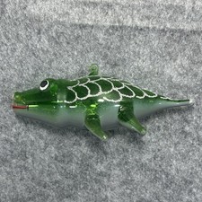 Vintage De Carlini 5.5” Alligator Crocodile Christmas Ornament Italy Made Glass picture