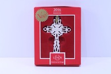 Lenox 2016 Snow Fantasies Cross Christmas Ornament Porcelain 859554 Original Box picture