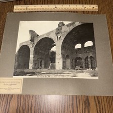 Vintage Basilica of Maxentius Ruins Rome Mounted Roman Architecture Photo picture