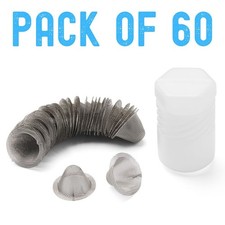 60Pc Bowl Screens for 14MM Glass Bowl Stainless Steel Adjustable Bowl Screens picture