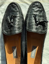 Bally Men's Ostrich  Shoes (Black With Tassle Size 7.5 US); Rarely Worn picture