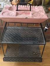 Vintage Pink 1950's Atomic Smoking Stand Drink Holder Ashtray Magazine Rack picture
