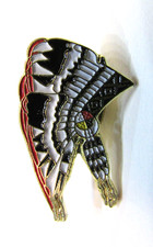 Vintage 1990's Indian Headdress Nation Enamel 1