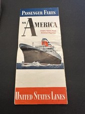 Vintage 1948 US Lines SS America US Lines Passenger Fares Pamphlet picture