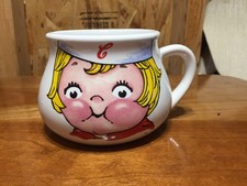 VTG Campbell's Soup Ceramic Pot-Belly Mug Campbell Kid Girl Character 1998 picture