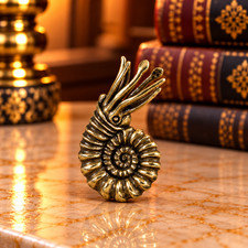 Mini Vintage Brass Nautilus Statue Ornament Animal Collectible CUTE GIFT DECOR picture