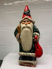 Vaillancourt Folk Art Santa VFA# 543 ~ Father Christmas on Chimney with Toy Bag picture