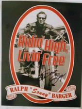 Sonny Barger Hells Angels  Hand Signed  Promo Flyer From Ridin' High Livin' Free picture