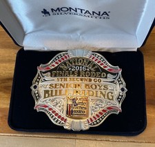 2016 NFR 5th 2nd Go Senior Bull Riding Montana Silversmith Trophy Belt Buckle picture