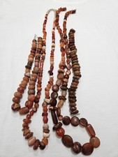 Antique Carnelian Agate African Trade Beads 245pc Bulk Mixed Shapes 5mm-20mm picture