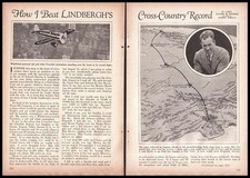 “How I Beat Lindbergh’s Cross-Country Record” by Capt. Frank Hawks 1930 article picture