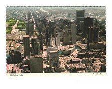 Birds eye view of Chicago's Loop area vintage postcard unposted picture