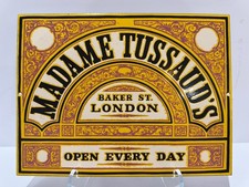 Vintage 1970s Madame Tussaud’s Baker St London Porcelain Enamel Advertising Sign picture