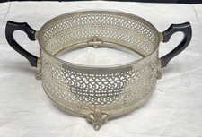 1914 O'Mara Spec’y Casserole Dish Holder Server Antique Metal Frame Brooklyn NY picture
