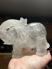 3.3LB Natural Garden Quartz Hand Craved Elephant Crystal picture
