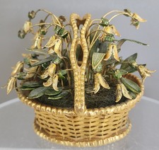 Vintage JANE HUTCHINSON Gorham Fluers Des Siecles Gold Plate Flowers In Basket   picture
