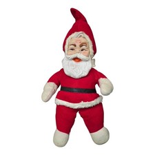 Vtg Mid-Century 1950s Rushton Company Rubber Face Santa Claus Plush Doll - 17