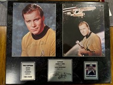 1991 Star Trek Captain Kirk PLaque- Autographed picture
