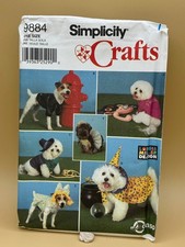 Simplicity Craft Pattern 9884 Dog Costumes Small/Med One Sz Cowboy Clown UNCUT picture