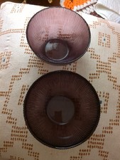 MCM Pair  Of Ribbed Amethyst Purple Serving Bowls 6x3.5