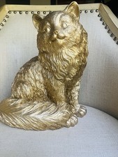 Beautiful Gold  Persian Cat Figurine  Statue . SEE ALL PICTURES picture