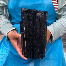 2960g Natural Black Tourmaline Quartz Crystal Mineral Specimen Healing picture