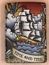 2021 Pirate Ship Tattoo Wrap Time And Tide For No Man Zippo Lighter NEW picture