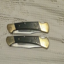 Lot Of Two. Buck 112 Rangers . One Dot 1974-1980 Variants. Folding Pocket Knifes picture