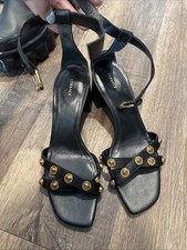 Versace Black Leather Medusa Studded Heeled Sandals – EU 38 / US 8 picture