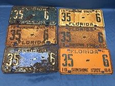 Vintage 58, 59, 60, 61, 62, 64 Madison Florida License Plate All Same Number picture